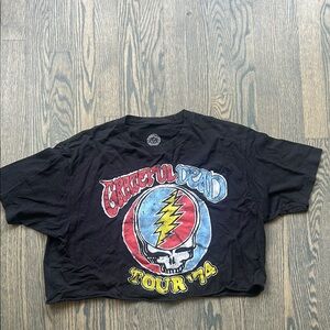Grateful Dead Black and Multicolor Tour '74 Crop Top